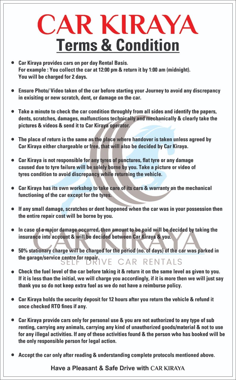 CarKiraya Terms and Conditions